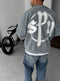 Washed spyware printed sweatshirt / Gray - (0056)