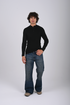 Ribbed Knit Henley Sweater -(W- 0323)