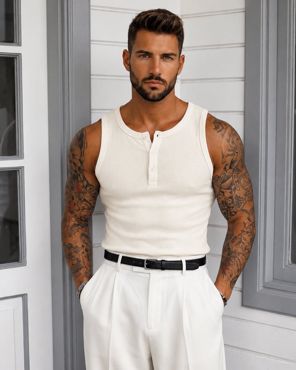 Essential Ribbed Tank Top – off-white / (0181)