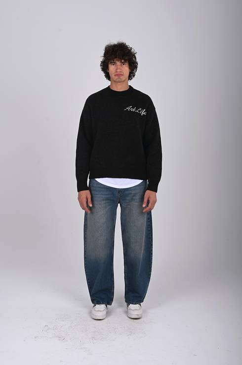 Art Life Knit Crew-Neck Sweater - (W-0327)