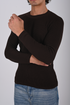 Textured Knit Crewneck Sweater- (W-0329)