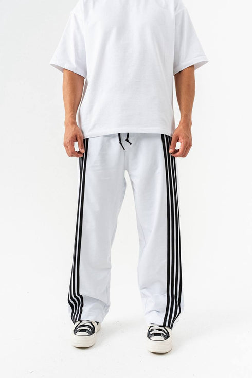 Stripped button detailed tracksuit - (0053)