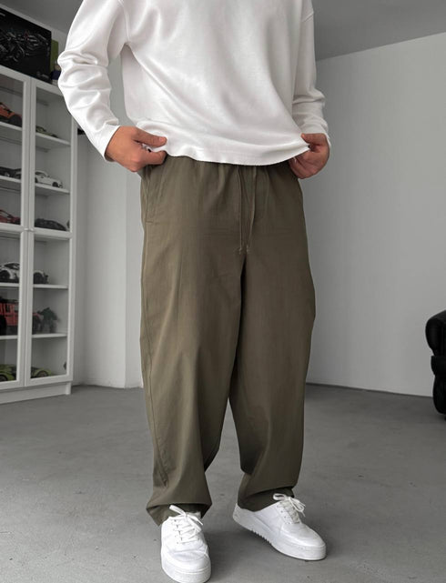 Relaxed Drawstring Summer Pants – oiled 0125