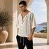 Textured Knit Button Shirt – Off White 0128