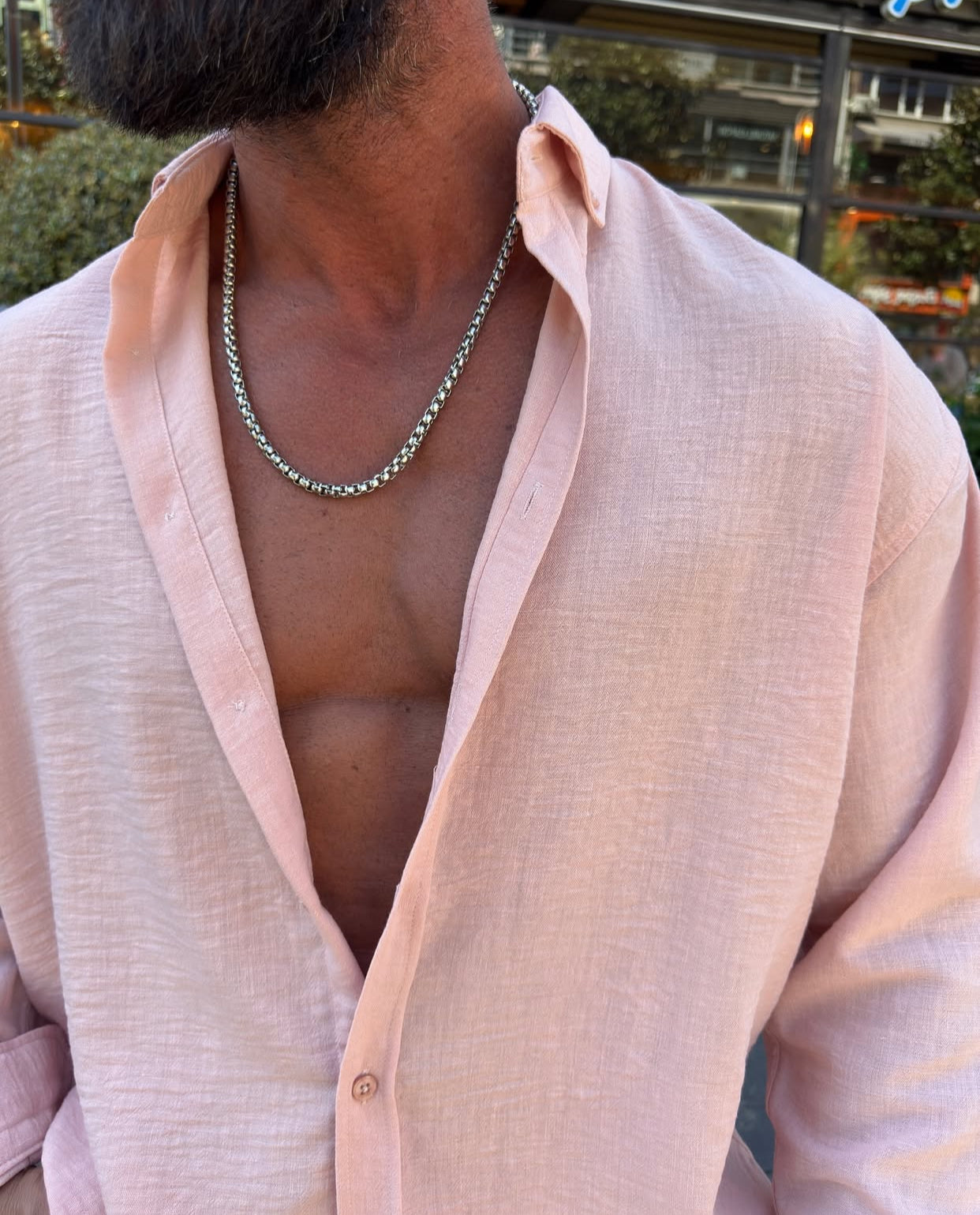 Linen shirt -pink - 0024
