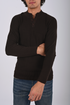 Ribbed Knit Henley Sweater -(W- 0323)