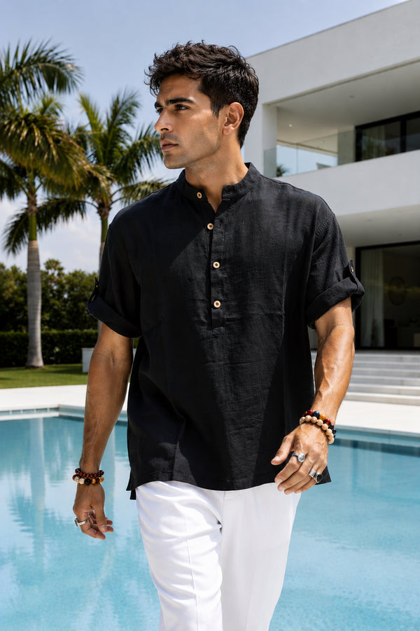 Linen Summer shirt (0219) / black