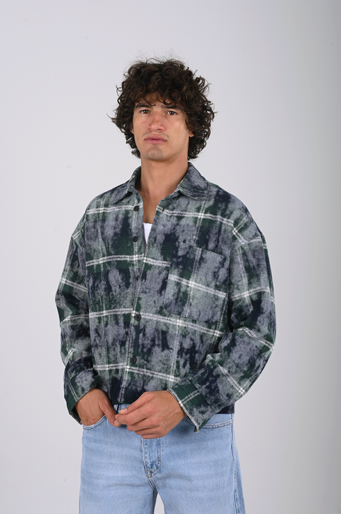 Oversized Plaid Overshirt (W-0325)