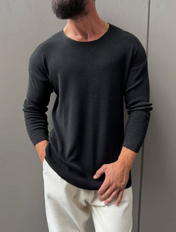 Knitwear oversized shirt - black 0062