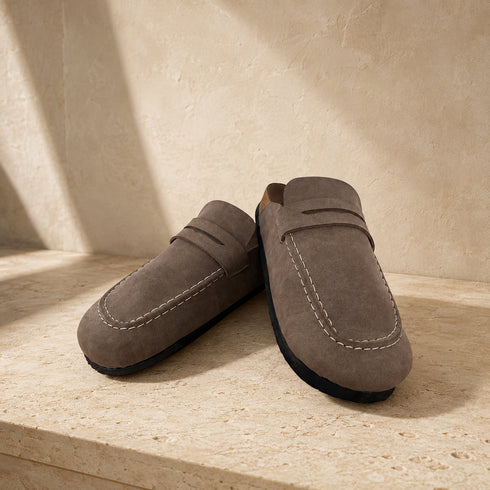 Premium Suede Mule Loafers - (0293)