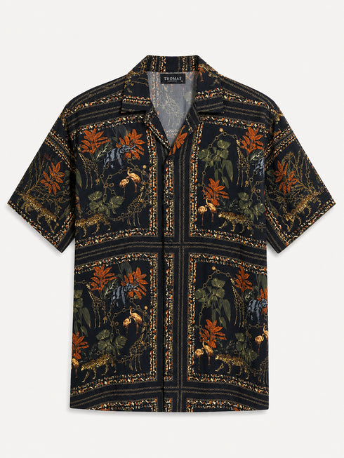Safari Luxe Print Shirt – Midnight Edition - (0189)