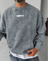 Washed spyware printed sweatshirt / Gray - (0056)