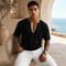 Luxury Textured Notch Neck T-Shirt ( 0280)