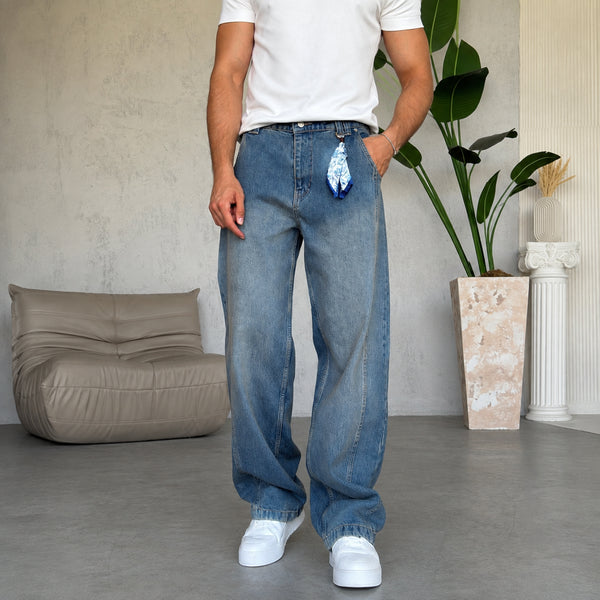 Relaxed Fit Denim Jeans (P-0303) blue