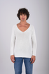 Textured V-Neck Knit Sweater - (W-0058)