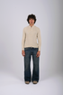 Ribbed Knit Henley Sweater -(W- 0323)