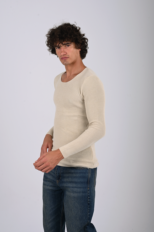 Knit Long Sleeve Top - (W-0324)