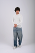 Textured Knit Crewneck Sweater- (W-0329)