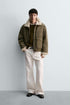 Zara Shearling-Collar Utility Jacket (ZW-0012)