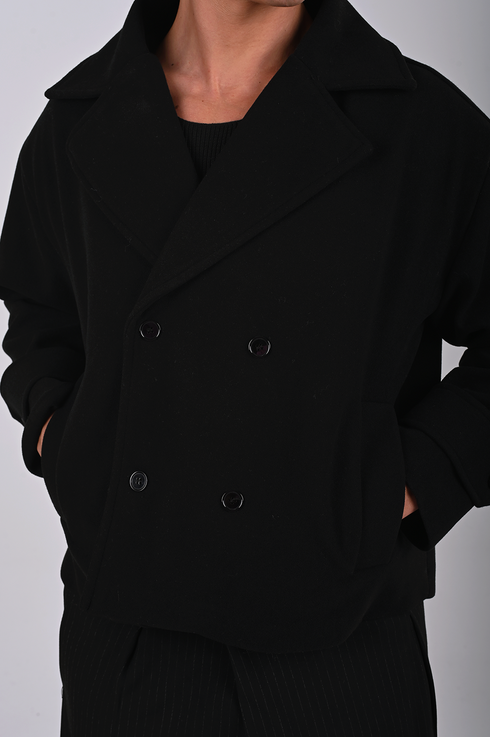 Double Breasted Crop Stamped Jacket - (W-0310)