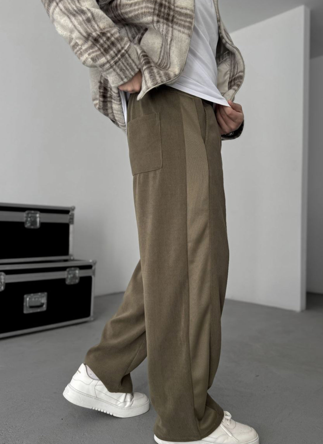 Velvet cotton pants - brown 0094