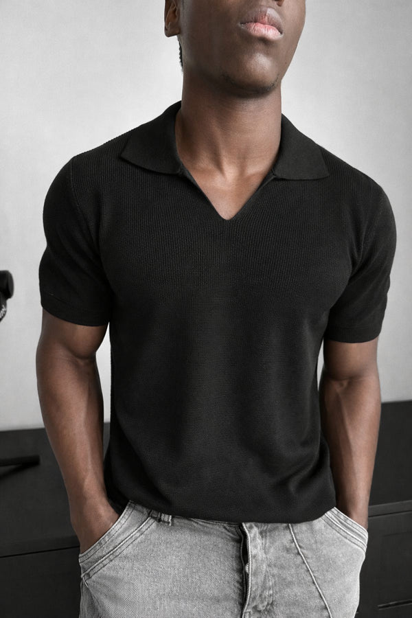 Premium Knit Polo – Classic Black / (0206)