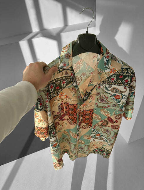Abstract Print Flow Shirt - (0199)