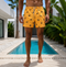 Peach Fish Print Swim Shorts- (0289)