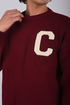 Varsity Knit Sweatshirt – Burgundy (W-0307)