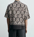 Zara-Geometric Jacquard Resort Shirt - ( 0299)