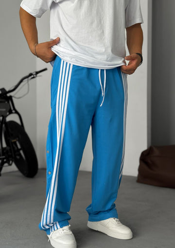 Stripped button detailed tracksuit - blue 0053