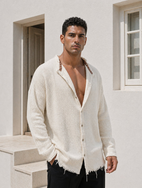 Ritual - linen unfinished shirt 0118 - beige