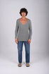 Textured V-Neck Knit Sweater - (W-0058)