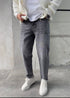 Washed Grey Straight-Leg Jeans
- 0113