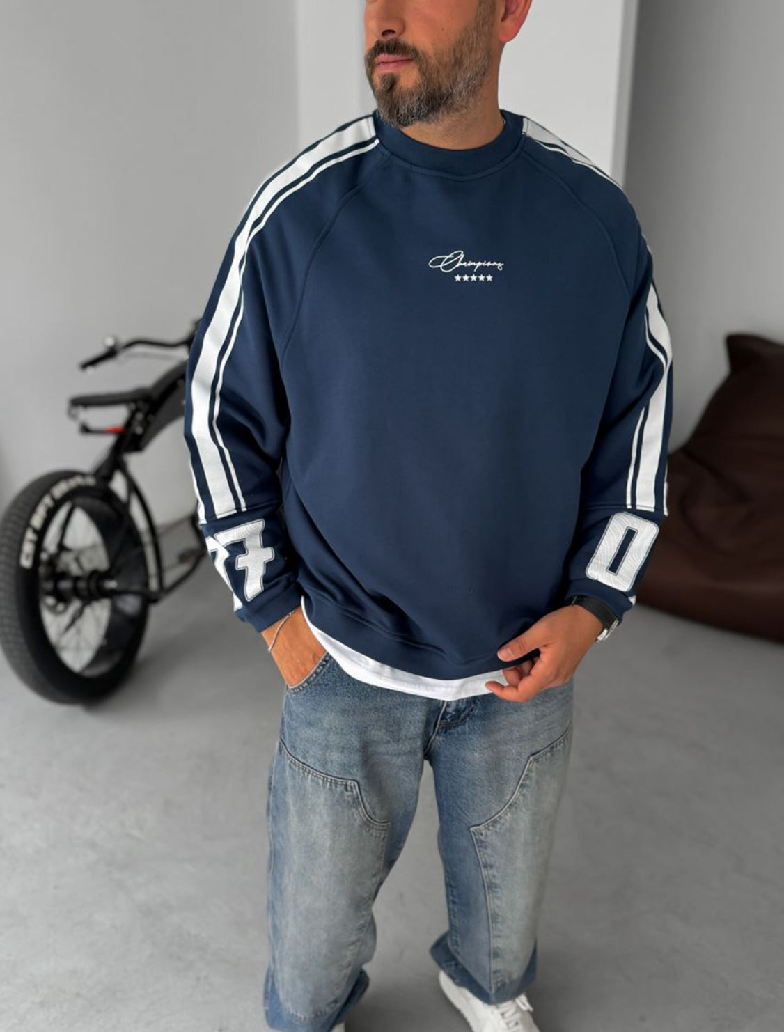 Cotton- sweatshirt/ navy blue 0052