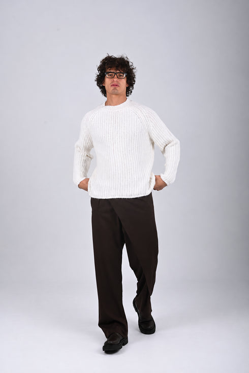 Chunky Knit Crew-Neck Sweater -(W-0326)