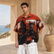 Oversized Graphic Resort Shirt – Burnt Orange (0277)
