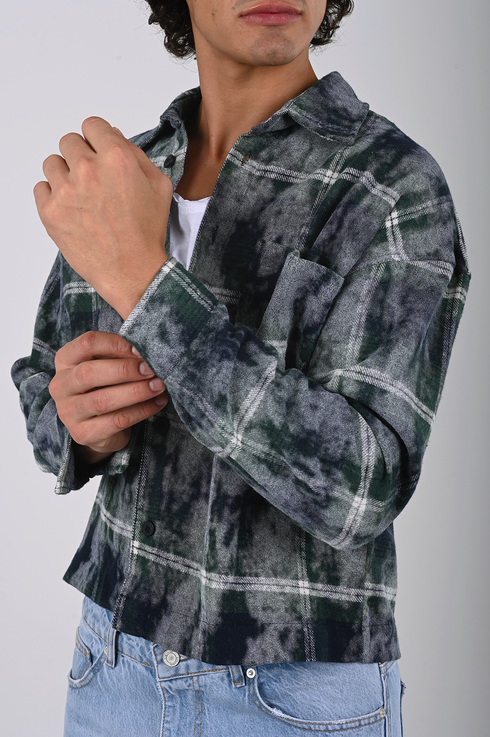 Oversized Plaid Overshirt (W-0325)