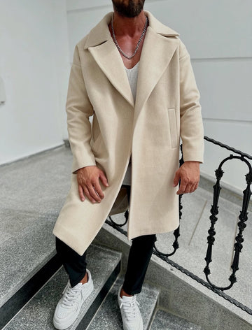 Textured water-repellent coat - Beige 0071