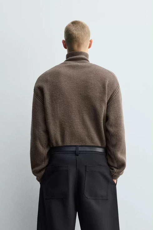 ZARA High-Neck Zip Knit Sweater (ZW-0015)