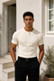 Ribbed Henley T-Shirt – offWhite / (0182)