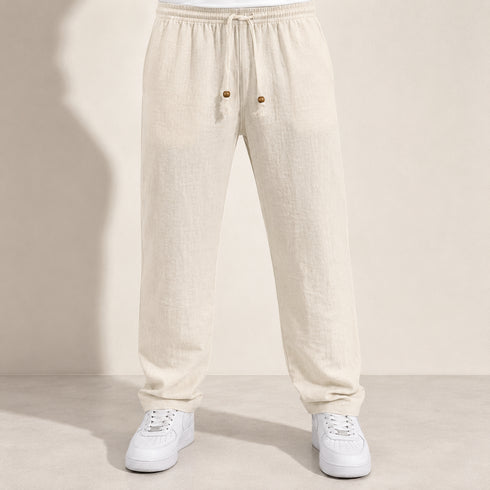 Relaxed Linen Jogger Pants – offwhite 0120