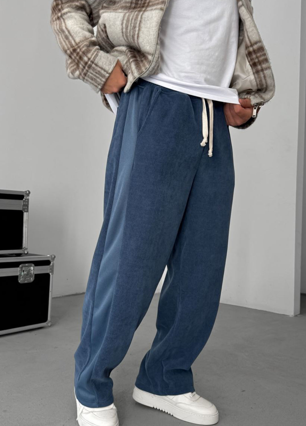 Velvet cotton pants - blue  0094