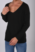 Textured V-Neck Knit Sweater - (W-0058)