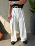 Wide Legs Trousers - (0208) / white