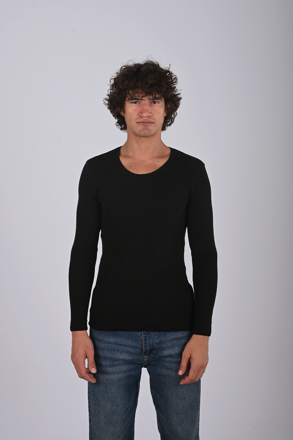 Knit Long Sleeve Top - (W-0324)