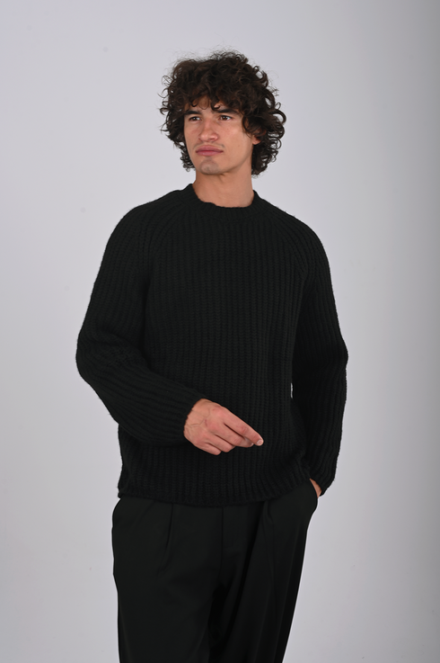 Chunky Knit Crew-Neck Sweater -(W-0326)