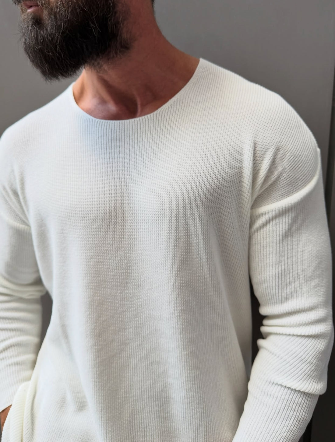 Knitwear oversized shirt - white 0062