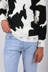 Abstract Knit Sweater – Black & White (W-0060)
