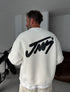 White basic printed sweatshirt - (0057)